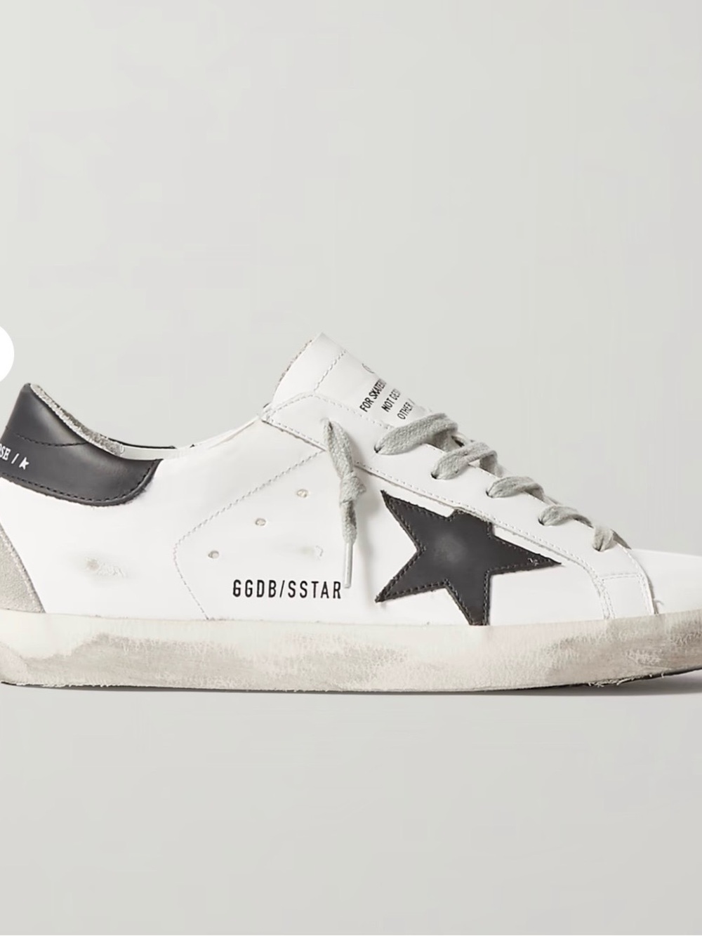 Golden Goose White Leather Low-Top Sneaker with Black Star